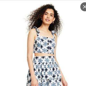 Women's Coral Tile Print Button-Front Tank Top - Agua Bendita x Target